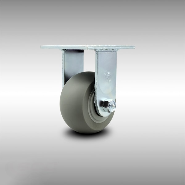 Service Caster 4 Inch SS Thermoplastic Rubber Wheel Rigid Caster with Roller Bearing SCC SCC-SS30R420-TPRRD - main